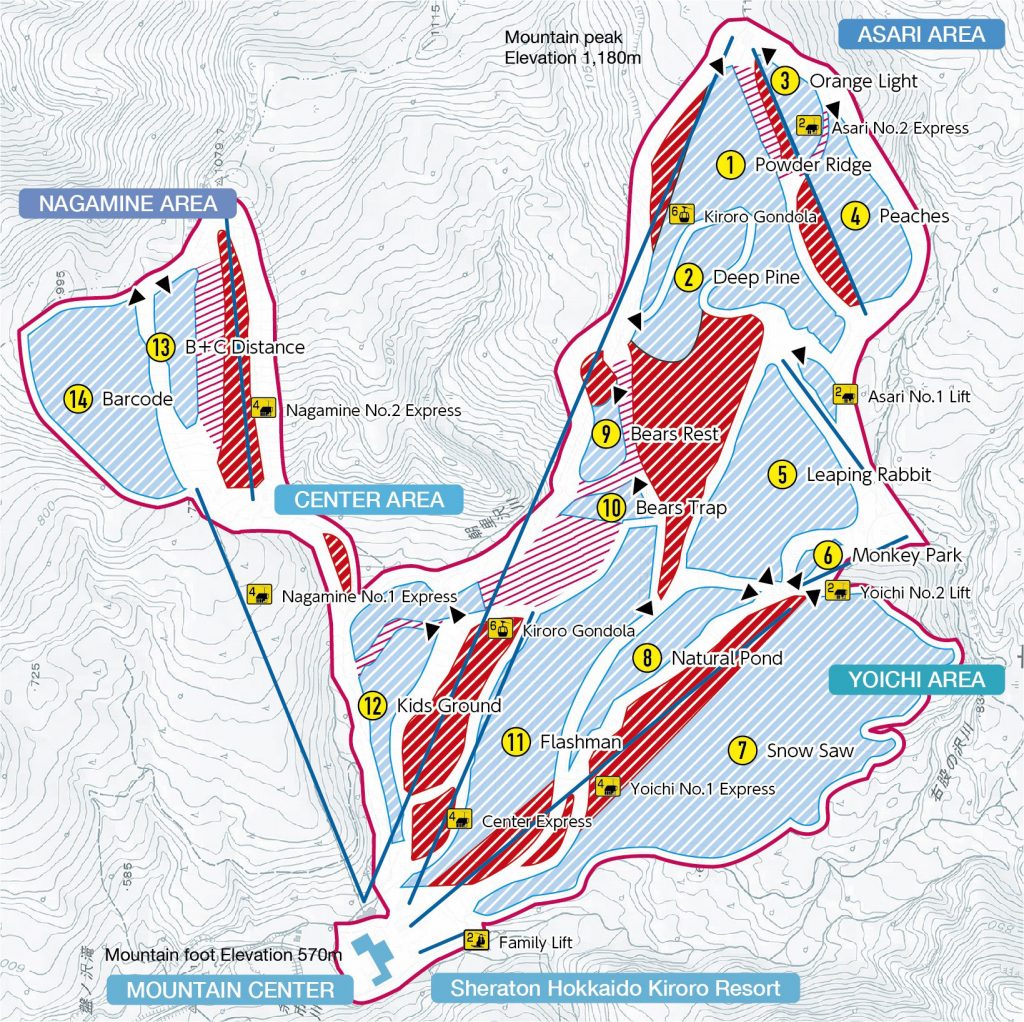 Kiroro Snow World Trail Map and Courses | Kiroro Ski Resort